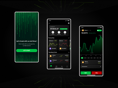 Crypto App UI Design app app ui crypto dark theme ui ui design uiux