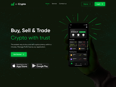 Crypto Currency Landing Page figma graphic design landing page ui uiux web design web ui