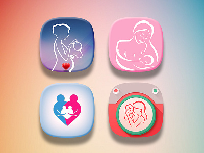 Baby Icons @baby @boy @camera @feed @girl @heartbeat @mother @new born @parents @pics @selfie @sitting