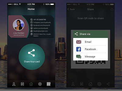 QR Bar Code Scanning based Business Card Sharing App