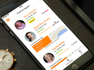 Agent Search screen of M2 Spain Property Search App