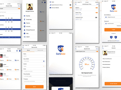 Parent Controlling Kid App @apps @control @designs @gps @kid @map @meter @parent @uiux