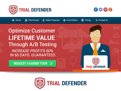 Trial Defender freelance designer graphic design landing designs landing page landing page design website design