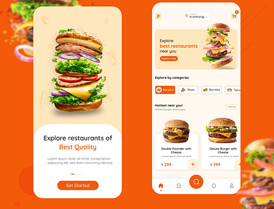 Restaurants App app design interface mobile app restaurants app ui userinterface ux