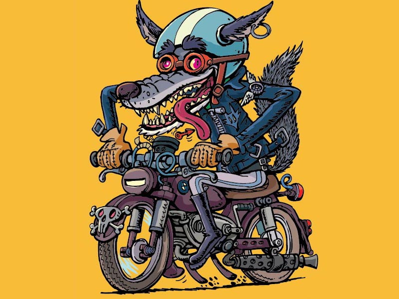 wolf biker by Dušan Pavlić on Dribbble