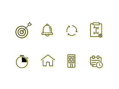Automobile Iconography custom icon iconography icons illustration layer minimal start up startup target time yellow