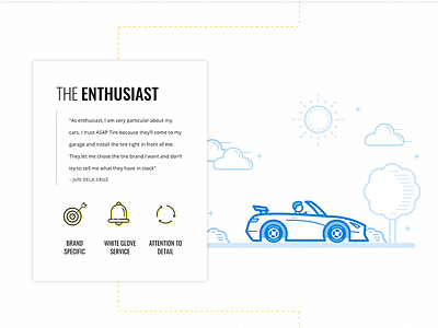 Delivery Tire Installation Service "User Types" - WIP automobile blue car custom illustrations icons illustrations tires user card user types visual user personas