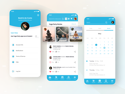 Yoga App - Mobile Prototype app design graphic design interfaces mobile prototype research ui usable ux