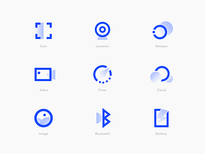 Icon Style Explore abstract blue color flat gradient icon simple
