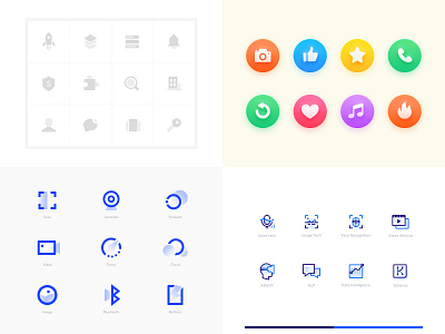 My best 4 of 2018 abstract blue colorful gradient icon monochrome