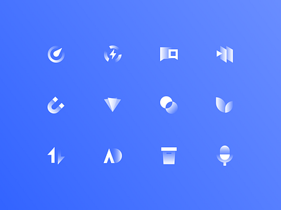 Icon Set 01 abstract blue flat icon