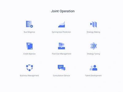 Joint Operation abstract blue fintech icon