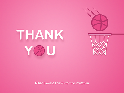 Thank you Dribbble debut new member new shot popular thankyou welcome