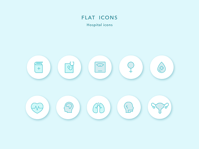 Hospital flat icons