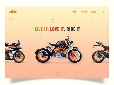 KTM landing page