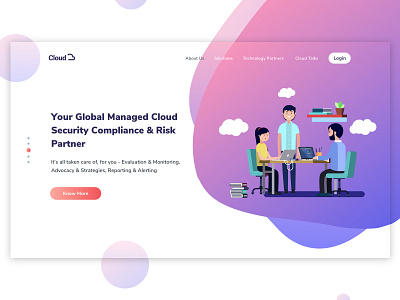 Landing Page cloud design gradiant homepage illustration landing page ui ux web website