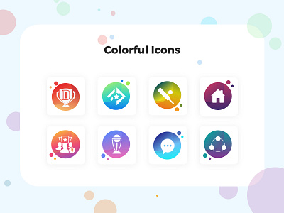 Gradient Icons app ball bat chat colorfull connect gradient home icon design icongraphy icons illustration mobile team ui ux web worldcup