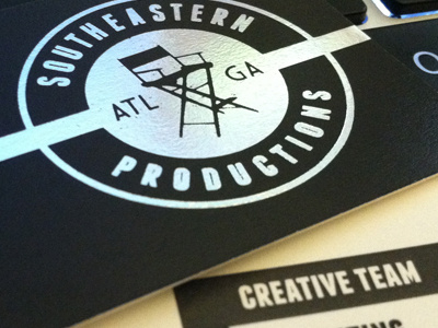 Se Pro Bc business card foil stamp southeastern productions
