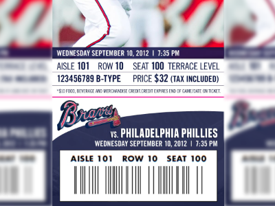 Braves Tickets by Jeremey Pohl on Dribbble