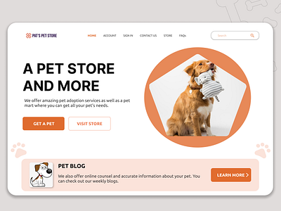 Pet store home page