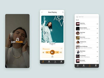 Just Music- a music player design mobile music player ui ux