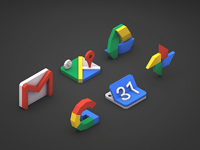 GOOGLE ICON BY C4D