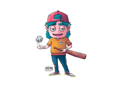 Niño Vampiro beisbol character design illustration ipadpro photoshop procreate vampire