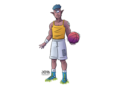 Basquetbolista Cíclope applepencil basquetbal character design dibujo draw drawing illustration ipadpro procreate