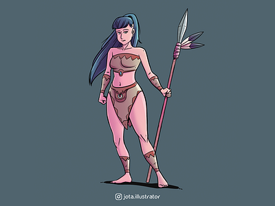 Amazona Girl applepencil character design drawing illustration ipadpro procreate