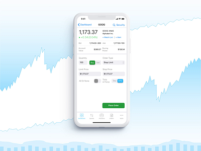 Cloudable Mobile Trading Platform | Place The Order animation clean flow interface ios principle trading trading platform ui ui ux white