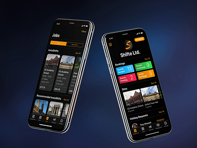 Shifte App – Platform for the manned-security industry | Intro animation dashboard ui design jobs management app mobile app presentation principle ui ui ux design