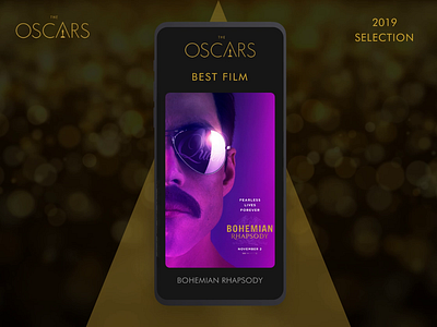 Prediction for Oscar's 2019 Best Film animation clean ui gold horizontal scroll mobile oscar posters principle scroll ui ux