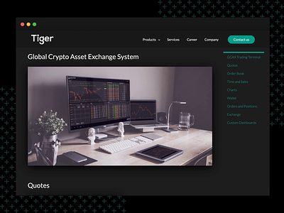 Tiger LLC | Product Case Study casestudy crypto crypto exchange dark ui finance product trading platform web website website design