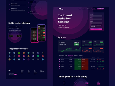 Tiger Exchange | Dark Violet Scheme crypto exchange dark ui dark violet design landing page trading platform ui violet web website design