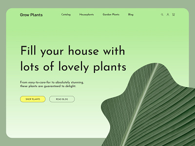 Grow Plants. Website concept design ui ux web web design website website page