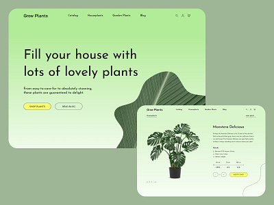 Grow Plants. Website concept ui ux web web design website website page