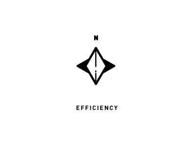 Efficiency compass icon north