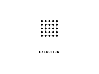 Execution dot grid execution grid icon