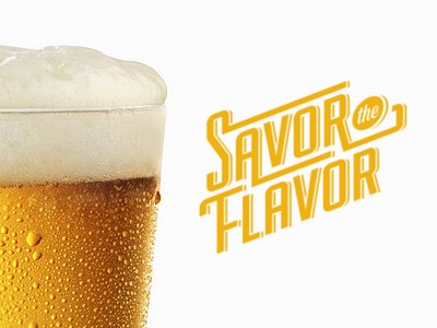 Savor the Flavor beer cold one gold lettering retro type savor the flavor skillshare