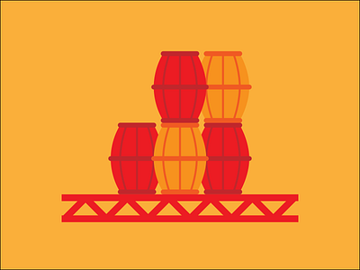 Barrels WIP barrels donkey kong flat illustration orange red vector