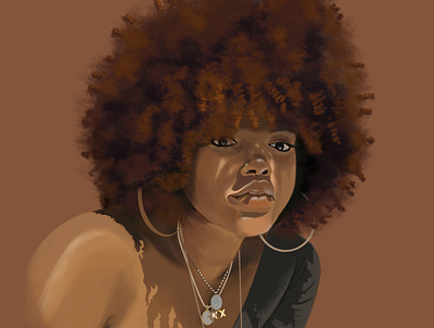 Afro Girl african afro brushes design graphic design hair illustration melanin nigerian painting photoshop