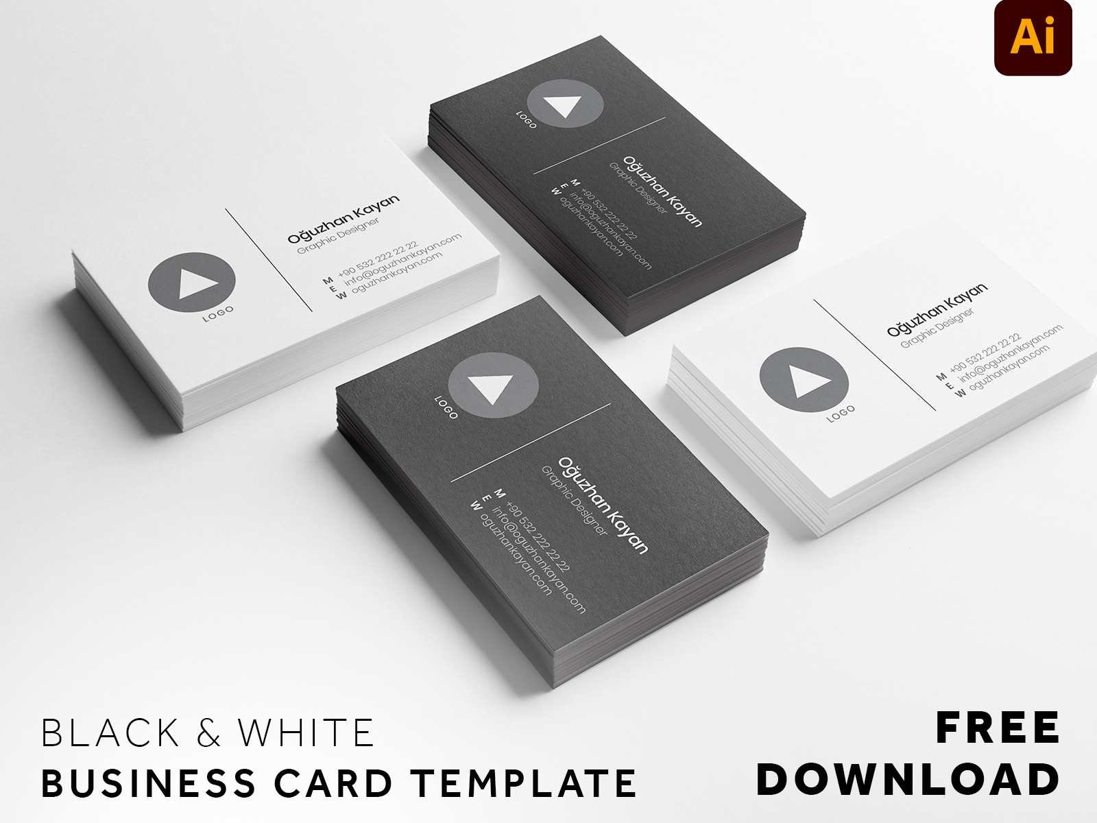 Freebie Minimal Business Card Template  Adobe Illustrator by Pertaining To Adobe Illustrator Business Card Template