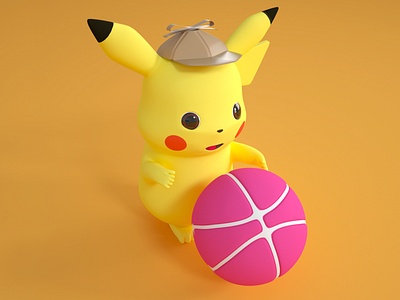 Hi，Dribbble c4d pikachu pokémon