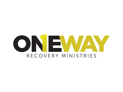 One Way Ministries black design graphic design logo one way vector yellow