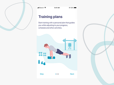 Workout App Onboarding application graphicdesign interfacedesign mobileappdesign mobiledesign onboarding sketch ui uidesign userexperience userinterface ux uxdesign