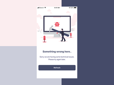 Empty State - Something wrong here application emptystate mobileappdesign mobiledesign sketch ui uidesign userexperience userinterface ux uxdesign