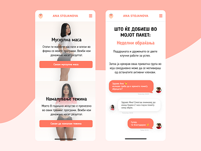 Ana Stojanova - Fitness Coach interfacedesign mobiledesign sketch ui uidesign userexperience userinterface ux webdesign website