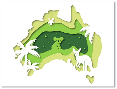 Australia Paper Cut ai design graphic design illustration illustrator vector