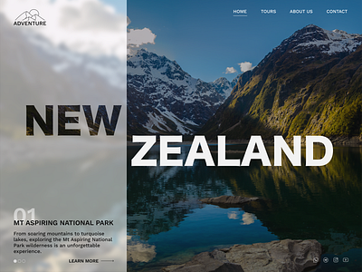 Travel Landing Page New Zealand app branding design graphic design illustration typography ui vector