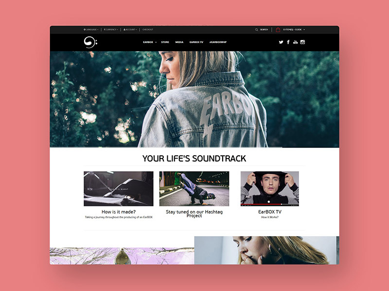 Earbox Wear development design web webdesign